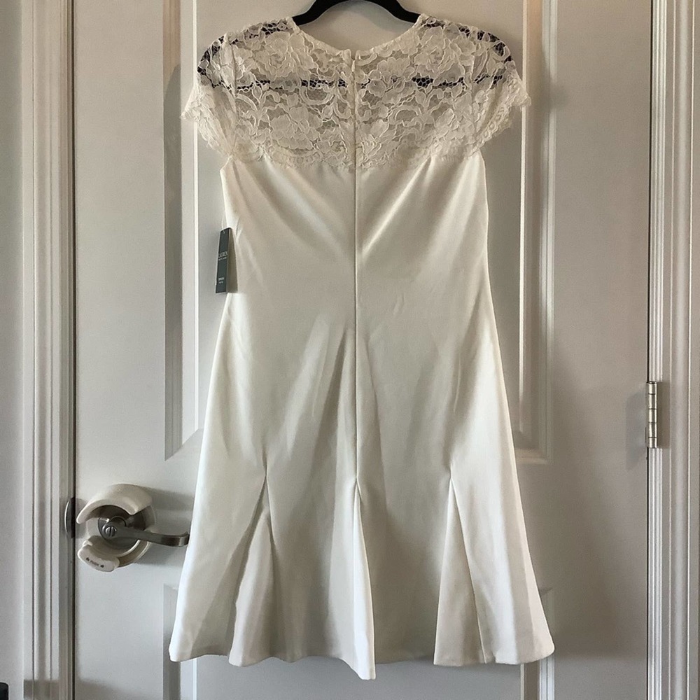 LAUREN Ralph Lauren White Lace Trapeze Dress - Picture 7 of 8